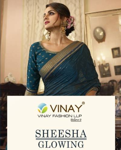 Sheesha Glowing By Vinay Designer Sequence Work Partywear Saree Collection